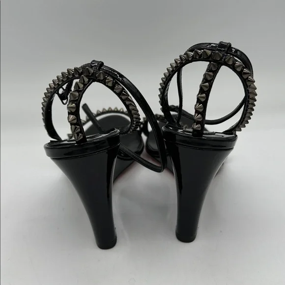 Christian Louboutin So Me 85 Black Leather Wedge Sandals Size 41 EU / 11 US NWOB - Picture 6 of 13
